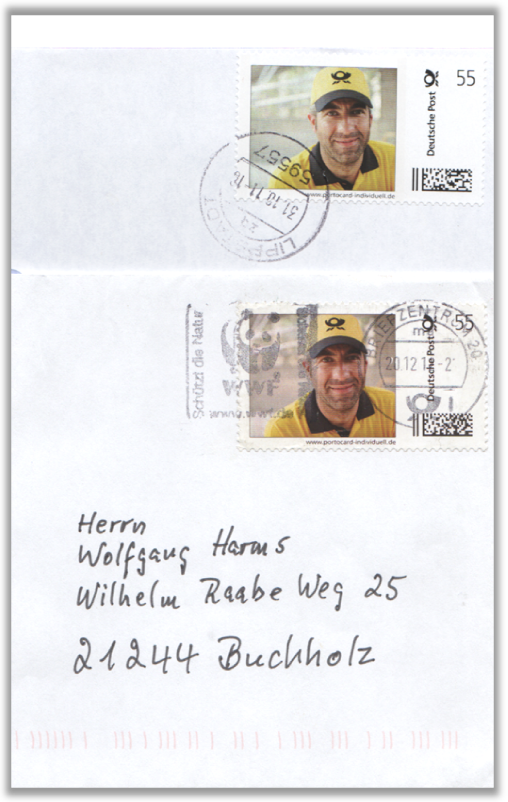 Abbildung 43: Portocard der DPAG, Briefträger